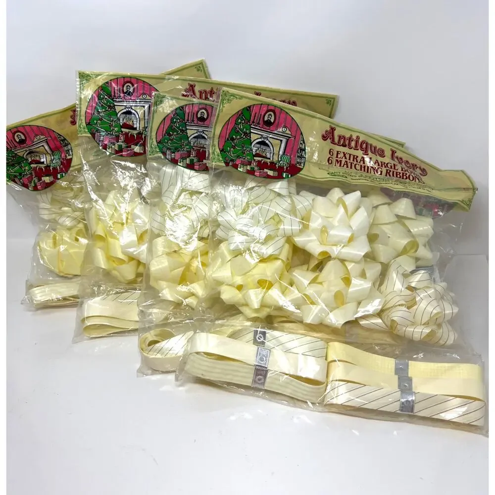 Extra Large Bows and Ribbons Antique Ivory